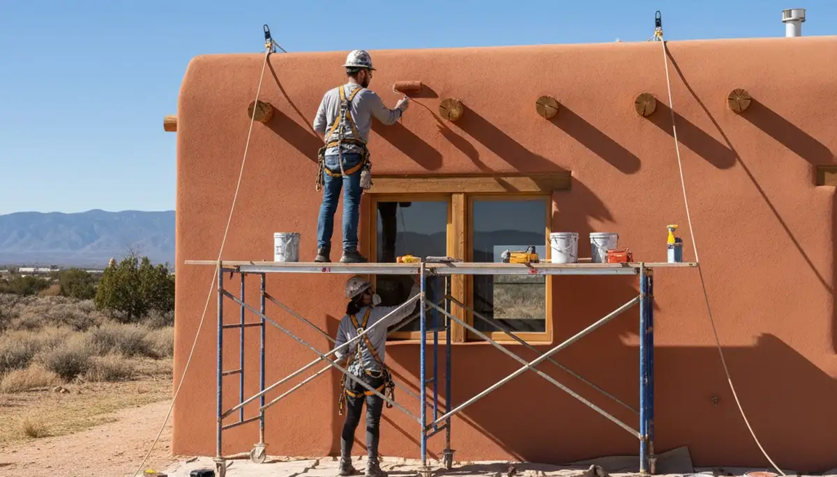 Professional Albuquerque, NM painting crew on a residential exterior painting project
