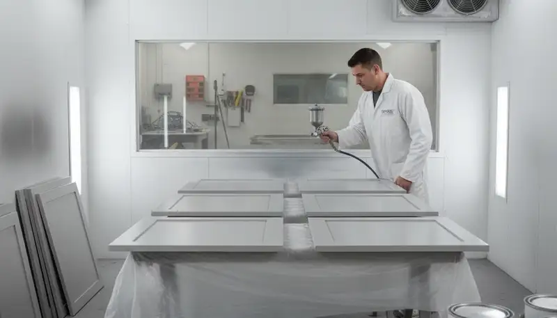 Cabinet painting in Albuquerque, NM by Albuquerque Paint Pros for a durable kitchen finish
