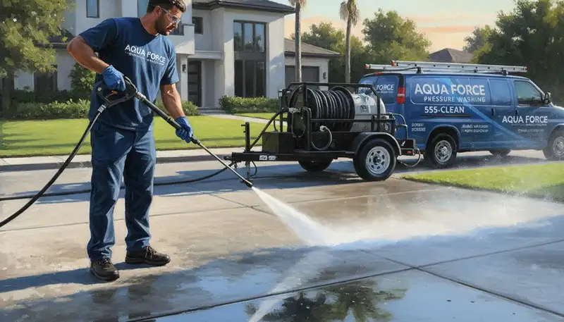 Albuquerque, NM concrete pressure cleaning for driveways, patios, and walkways by Paint Pros