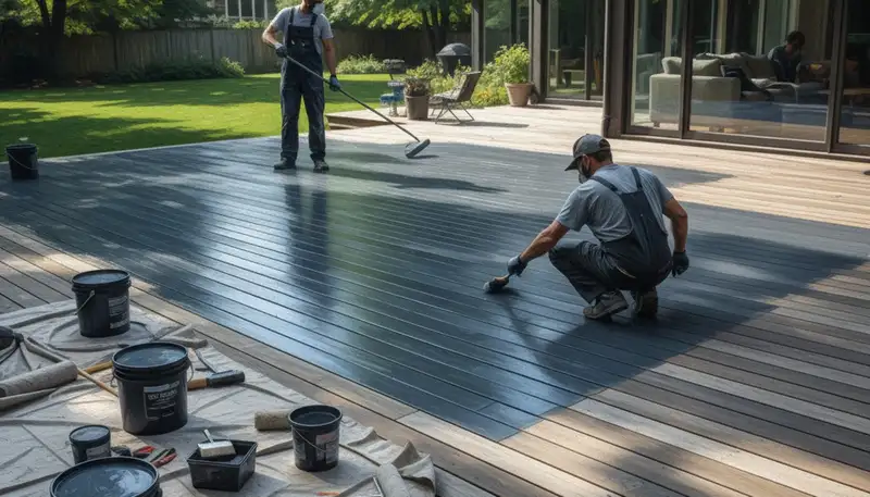 Deck painting service in Albuquerque, NM protecting outdoor wood from sun and weather