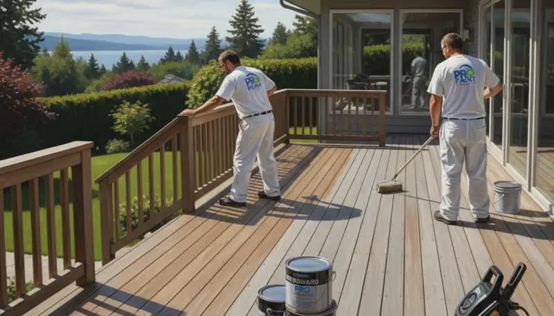 Deck painting service in Albuquerque, NM for protecting outdoor wood from sun and weather