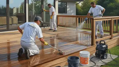 Professional deck sealing in Albuquerque, NM to protect wood from sun and moisture