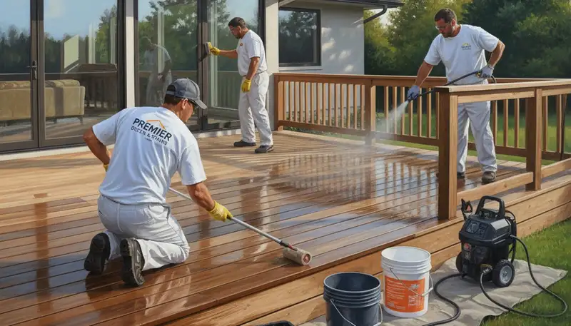 Professional deck sealing in Albuquerque, NM to protect wood from sun and moisture