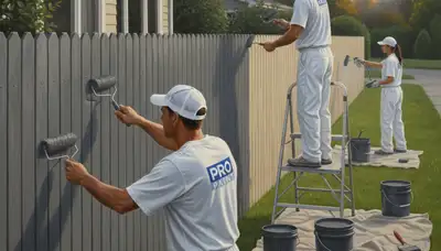 Albuquerque fence painting with durable coating for sun protection and curb appeal