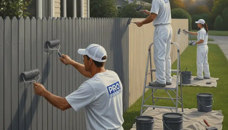 Albuquerque fence painting with durable coating for sun protection and curb appeal