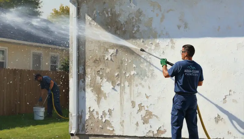 Pressure cleaning stucco and concrete in Albuquerque, NM by Albuquerque Paint Pros
