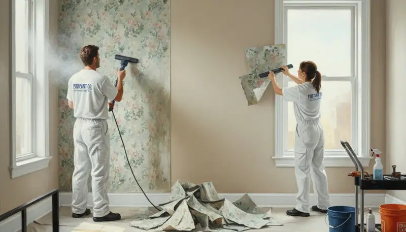 Wallpaper removal service in Albuquerque, NM, prepping walls for painting and repairs