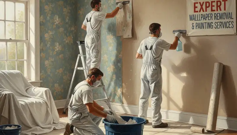 Wallpaper removal service in Albuquerque, NM, preparing walls for paint and repairs